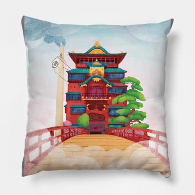 The Bathhouse Throw Pillow Official Studio Ghibli Merch
