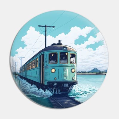 Retro Anime Style Old Japanese Train Pin Official Studio Ghibli Merch