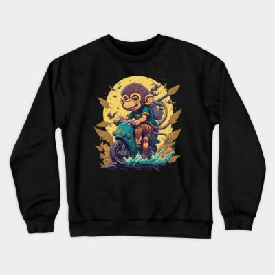 Mystical Scooter Ride Ultra Realistic Monkey Illus Crewneck Sweatshirt Official Studio Ghibli Merch