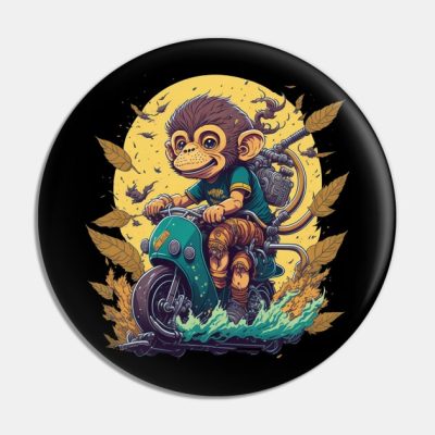 Mystical Scooter Ride Ultra Realistic Monkey Illus Pin Official Studio Ghibli Merch