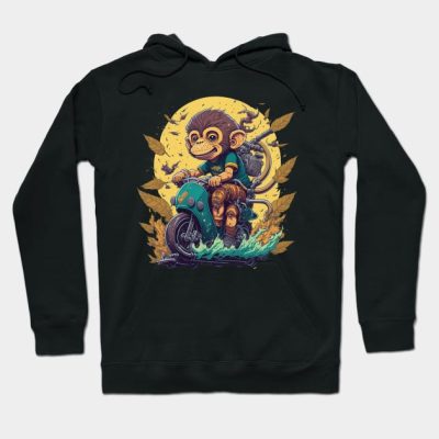 Mystical Scooter Ride Ultra Realistic Monkey Illus Hoodie Official Studio Ghibli Merch