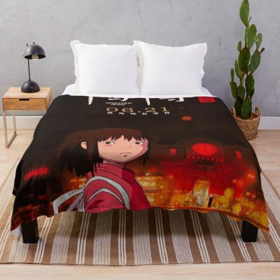 Japanese Spirited Movie Vintage Poster Throw Blanket Official Studio Ghibli Merch